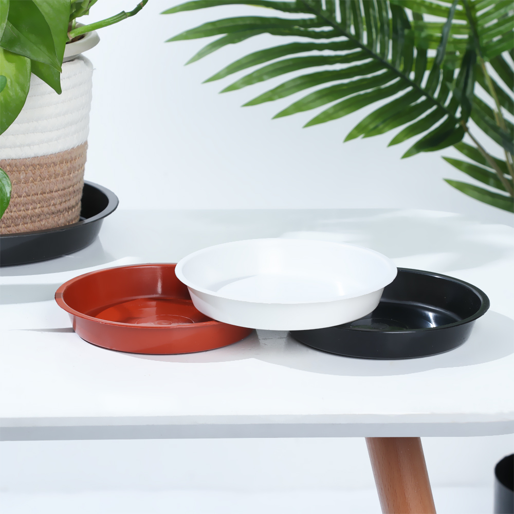 Drip Tray Saucer - 3 buah nampan tanaman berbentuk bulat,