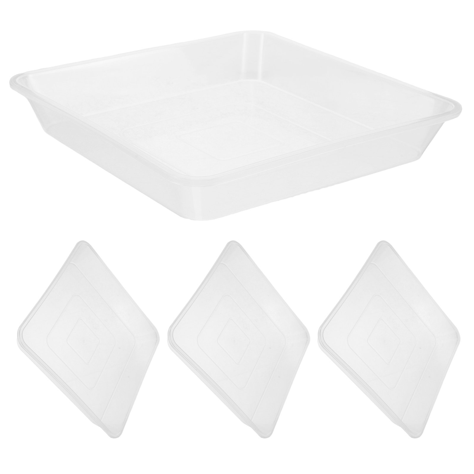 Drip Tray Saucer - 4 Buah Alas Pot Tanaman Persegi