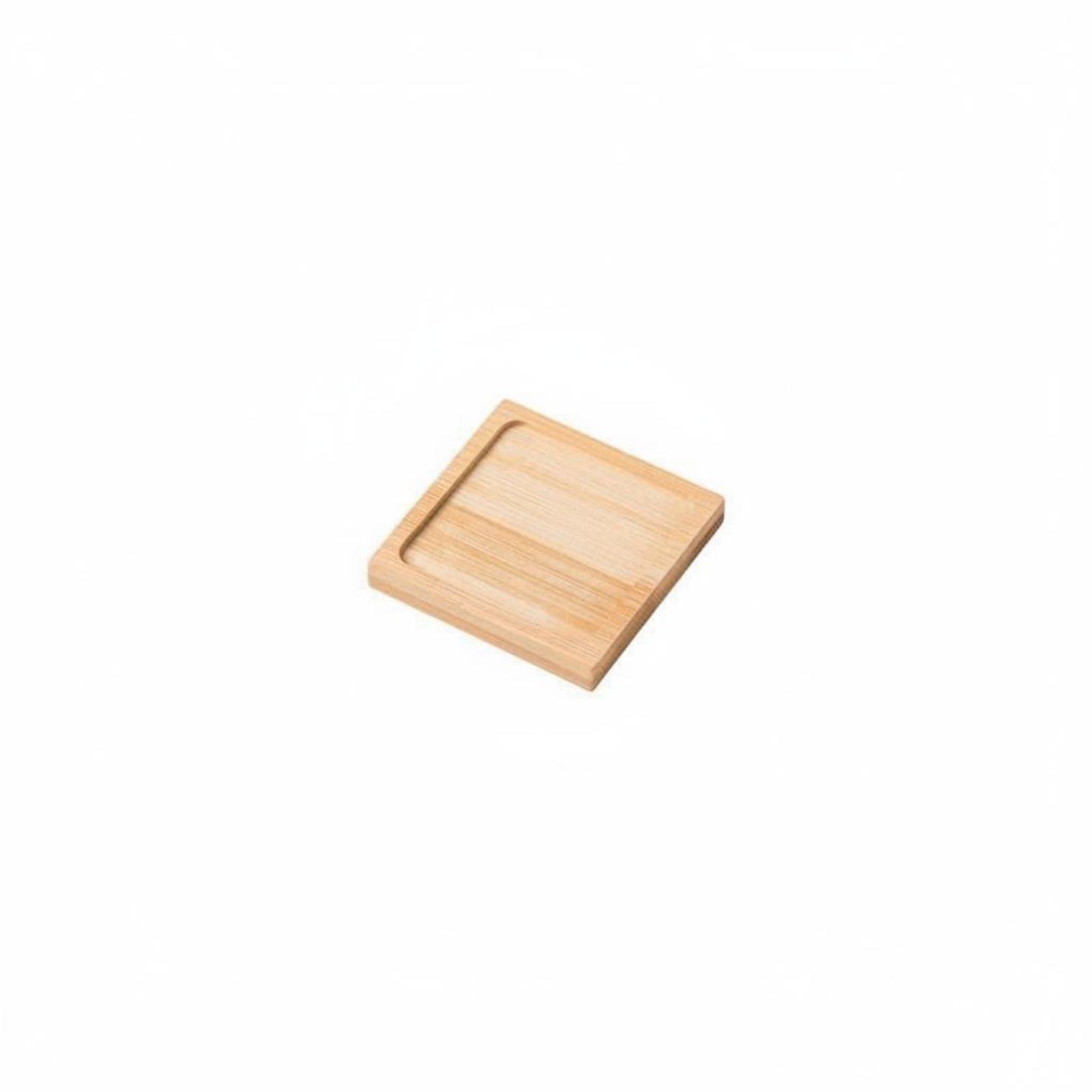 Drip Tray Saucer - Nampan Industri Kayu Bambu Kecil Persegi,