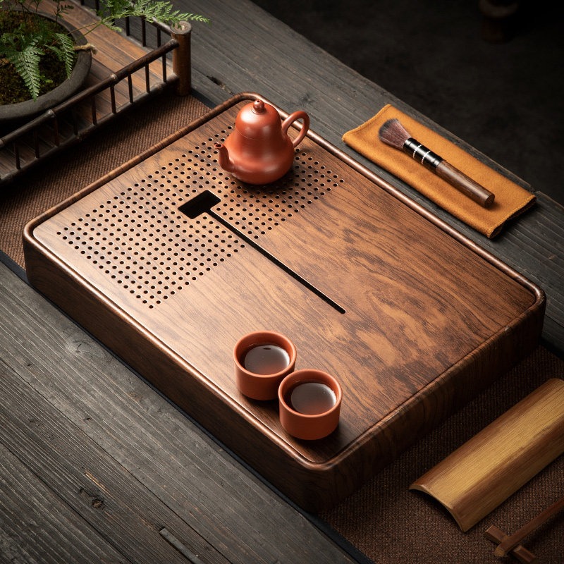 Drip Tray Saucer - Nampan Teh Bambu Persegi Panjang dengan