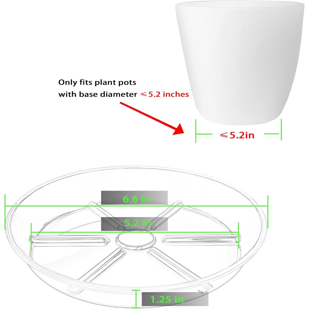 6-Pack Alas Tanaman Transparan - Drip Tray Saucer ulasan dan harga