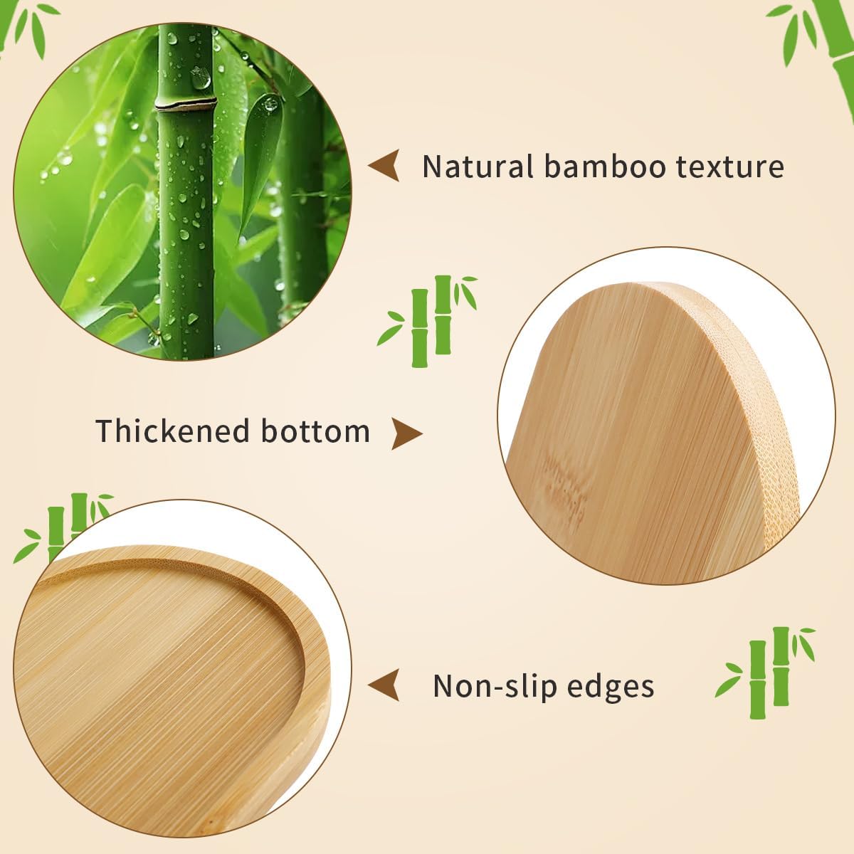 4 Buah Alas Tanaman Bambu Oval - Drip Tray Saucer ulasan dan harga